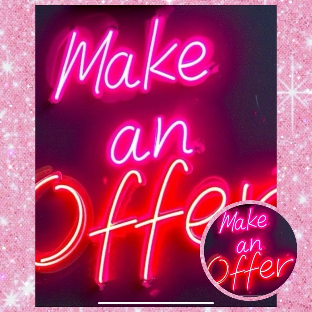 Pink & Red 'Make an Offer' Neon Sign Print